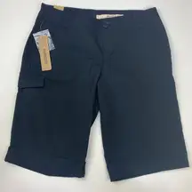 DKNY Black Cuffed Bermuda Short NWT Size 8