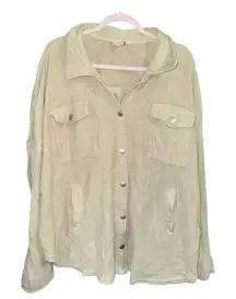 Altard state arula plus size B 2X Tan Shacket women’s Oversized beige corduroy