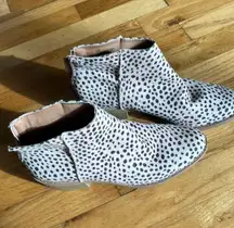 Deletta Cheetah Print Polkadot Ankle Booties