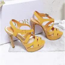 Christian Dior Authentic Dior RARE Limited Edition Caged Light Orange Cannage Sandals / Heels