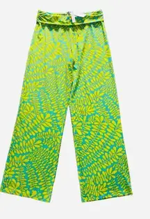 NWT TRINA TURK TRELLIS COVER UP SWIM PANTS, BLUE/GREEN MULTI