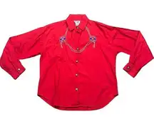 Vintage Mona by T-W Westerns Red Button Down Western Shirt Women’s M