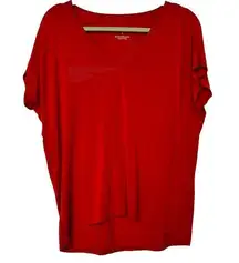 Joan Vass Red comfy stretchy tee shirt size small