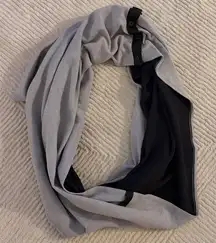 lululemon Vinyasa Scarf Grey Stripe and Solid Black