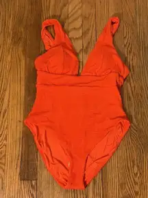 Andie The Mykonos One Piece‎ Swimsuit Textured Orange Size XL NWT
