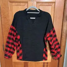 Dark Gray & Buffalo Plaid Pullover MEDIUM