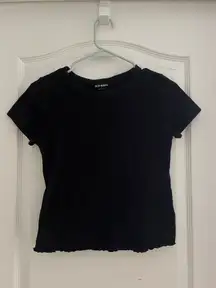 Old Navy Basic Black Tee Waffle