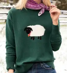 Sundance I Love Ewe Wool Blend Sheep Sweater Green XXL