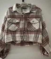 Ashley Outerwear Women’s Pink & Cream Plaid Jacket – Size Large