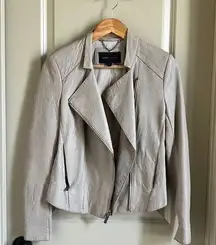 BCBC Max Azria Cleo Leather Jacket in Putty