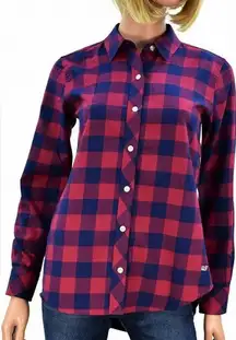 Vineyard Vines Relaxed Fit Flannel Shirt Cotton Plaid Checkered Fall Button Up 6