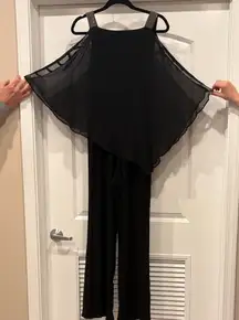 MSK Black Jumpsuit with Sheer Overlay