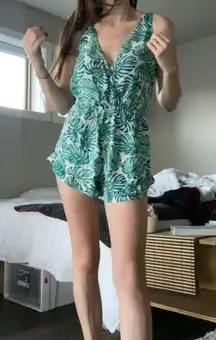 Palm Tree Print Romper 