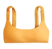J.Crew Bikini Top Womens XL Orange Scrunchie Strap Square Neck Beach Vacation