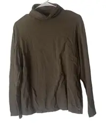 Neon‎ Buddha Size Large Sage Green Cotton Turtle Neck Long Sleeve Top