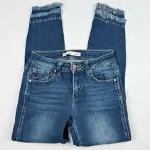 KanCan Maurices Women's Jeans 23 Skinny Mid Rise Frayed Hem Stretch Denim