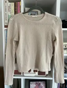 Waffle Knit Crop Long Sleeve