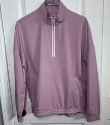 MTA Sports Athetic 1/2 Zip Pullover Jacket Size Medium made in Cambodia Pink