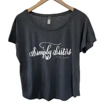 Simply Sisters Hilo Hawaii Signature Logo Crew Neck Hawaiian Tee T-Shirt M