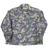 Appleseed's Women’s Button Up Floral Patterned Cotton Jean Jacket Size 14