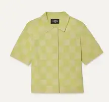 💖 UGG Jeannie Checkerboard Terry Button Down Sweatshirt