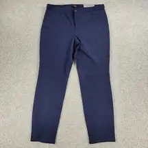 Talbots  Lexington Womens Pants 12 Navy Blue Front Pockets Skinny Dress Slacks