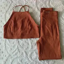 Women’s Small UO Orange Cream Polka Dot High Neck Crop Top Ponte Pants Set