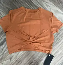 Woman’s Premium Wrop SS Crop - Camel , Size XL