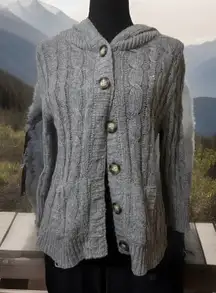 Cute Between Me & You Cotton Blend‎ Pockets  Cardigan Sweater Hoodie L Retro