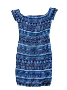 Blue Bodycon Mini Dress - Women’s Size Small Smocked Fitted Dress