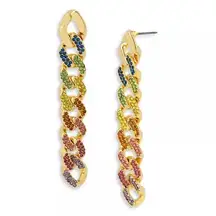 KURT GEIGER LONDON Rainbow Linear Link Earrings, BRAND NEW, $155