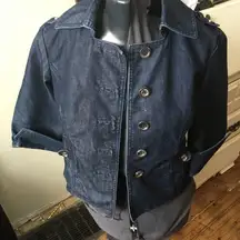 White House, Black Market size 2 short sleeve denim blazer