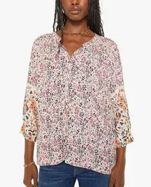 Natalie Martin  Remy Top Floral Bali Boho Flowy Shirt Size Medium