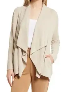 Barefoot Dreams CozyChic Ultra Light Hi Lo Cardigan Shawl Pointelle Sweater L/XL