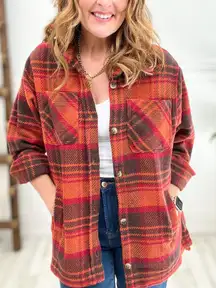 Plaid Shacket Button Down Jacket