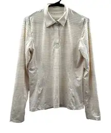 Nike Golf White Multicolor Pinstripe Long Sleeve Collared Button Jacket‎ Size M