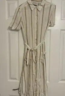 L’Acadamie Stripe Button Down Dress