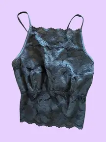 Lace up black lace cropped tank top 🔥