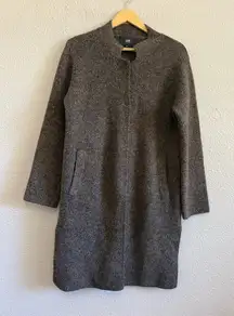 Line The Label Snap Front Mid Length Knit‎ Coat Size Small Pockets