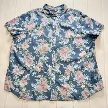 NWOT -  - Women’s Blue Floral Button Down Shirt