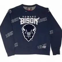 LHP HBCU Howard University Bison 1867 Navy Blue Crewneck Sweatshirt Size Large