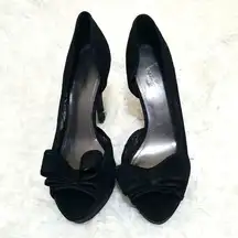 Jacqueline Ferrar Black Peep Toe Heels size 9