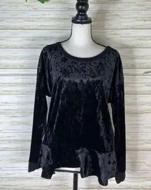 Betsey Johnson Black Velvet Peplum Long Sleeve