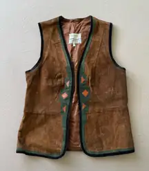 Vintage 1960s Saks Fifth Avenue Western Style Suede Vest