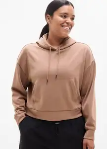 New Athleta L Seasoft Rib Hoodie Auburn Brown Large