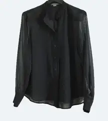 black sheer blouse size XL