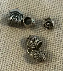 A496 charm bracket silver plated 5 pcs