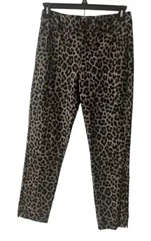 CABI Leopard Print Skinny #3393 Jungle Trouser Ponte Ankle Pant Size 6