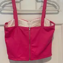 Size medium hot pink leather corset top