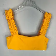 ONIA  Women's Citrus Como Swim Top Ruffle Straps Yellow Size Medium